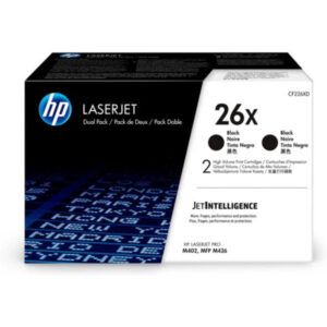 HP 26X 2-pack High Yield Black Original LaserJet Toner Cartridges,Per cartridge: 9,000 pages