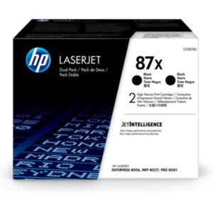 HP 87X 2-pack High Yield Black Original LaserJet Toner Cartridges,Per cartridge: 18,000 pages