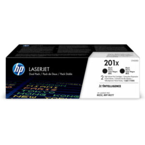 HP 201X Black High Yield Toner Cartridges 2,800 Pages Each Original Dual-pack